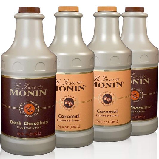 Monin Sauce - 64 OZ Bottle Carmel or Dark Chocolate